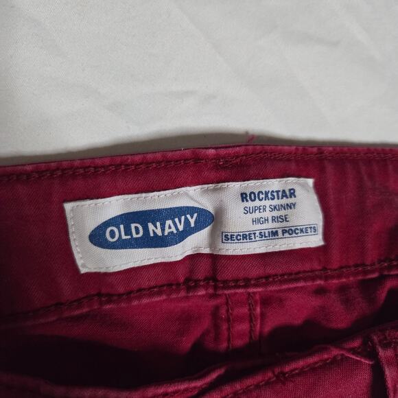 Old Navy Burgundy Super Skinny High Rise Jeans Size 4 - Picture 4 of 8
